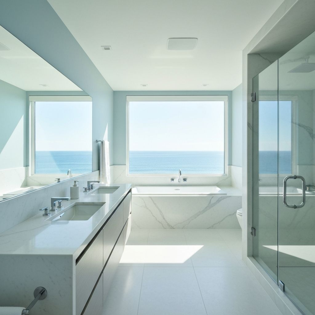 Luxury coastal bathroom remodel